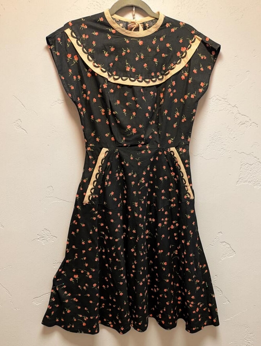 Vintage 1950s Cotton Summer Dress Housedress Bust 36"